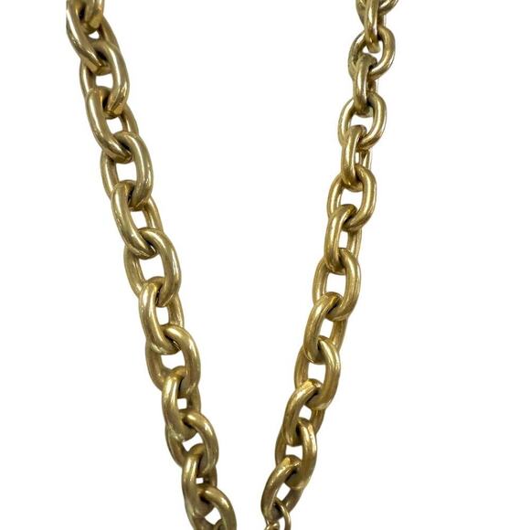 1980s Vintage Givenchy Puffy Heart Necklace Gold Plated - Picture 4 of 5